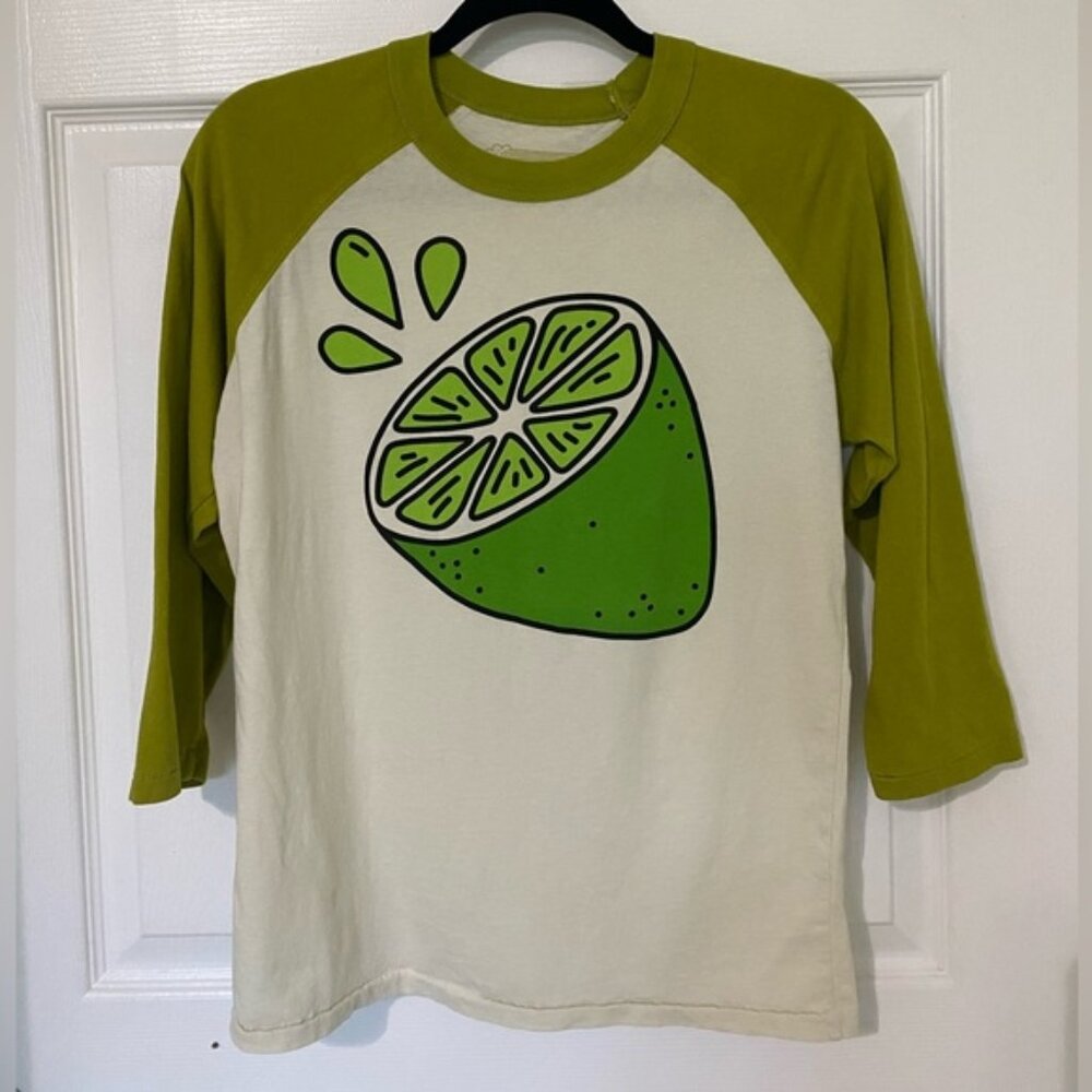 Big Bud Press Lime Raglan Tee, XXS, graphic screenprint baseball